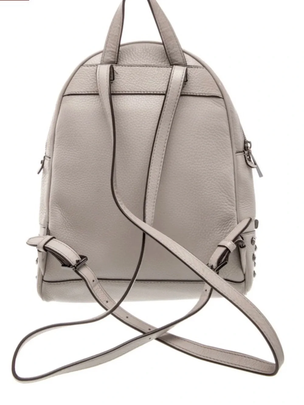 NWOT MICHAEL KORS REA STUDDED GRAY PEBBLED LEATHER BACKPACK